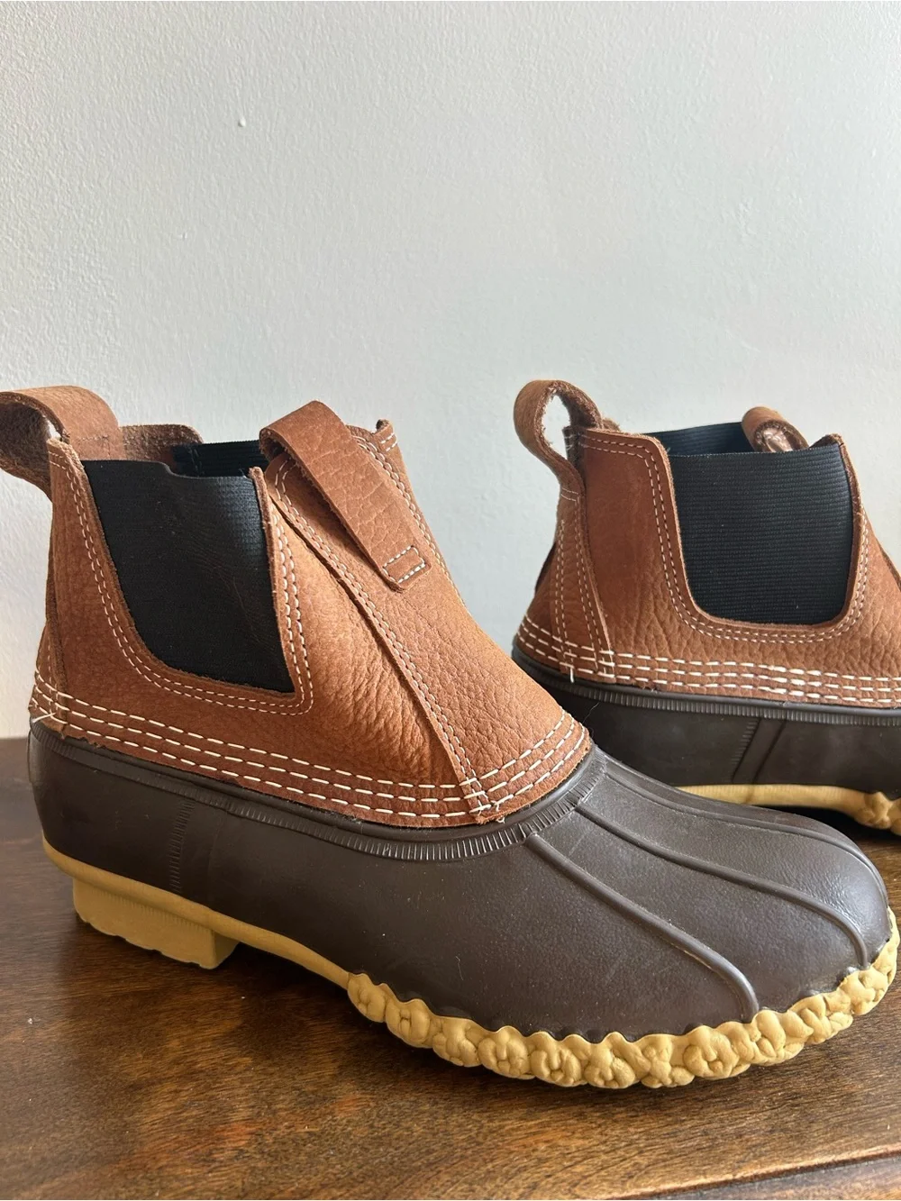 Women’s L.L Bean Chelsea Brown Leather Boots size 8.5 Outdoor Rain Like New - Picture 12 of 16